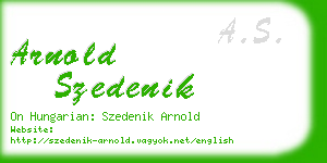 arnold szedenik business card